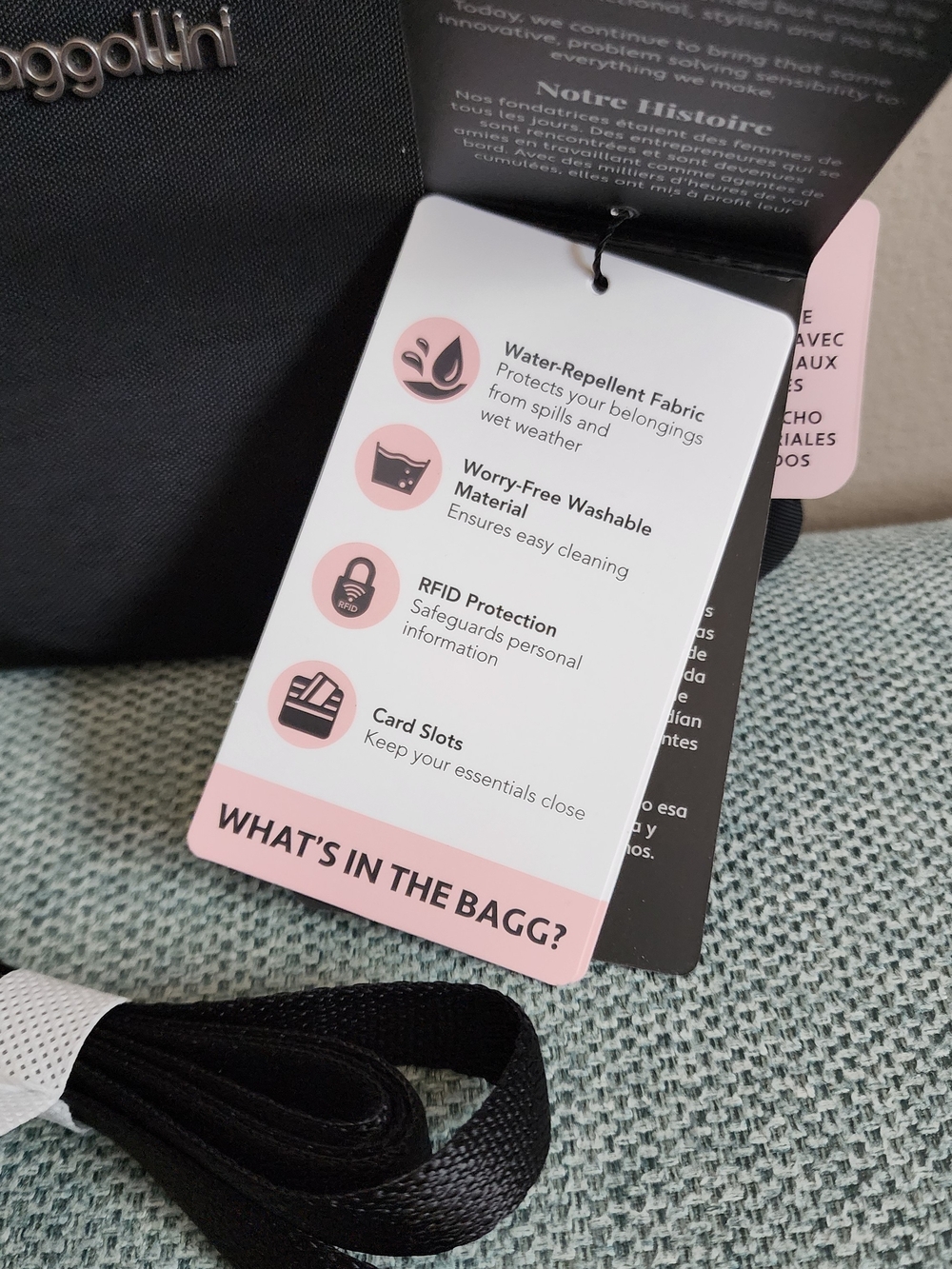 Baggallini: Black RFID Mini Crossbody with Convertible Straps - Picture 7 of 9